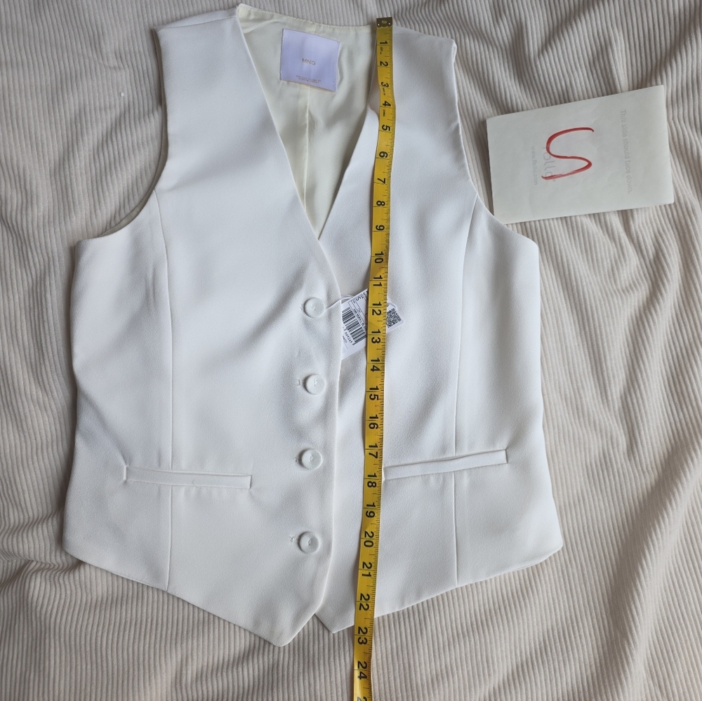 Mango suited Vest With Button off white BNWT - Picture 6 of 16
